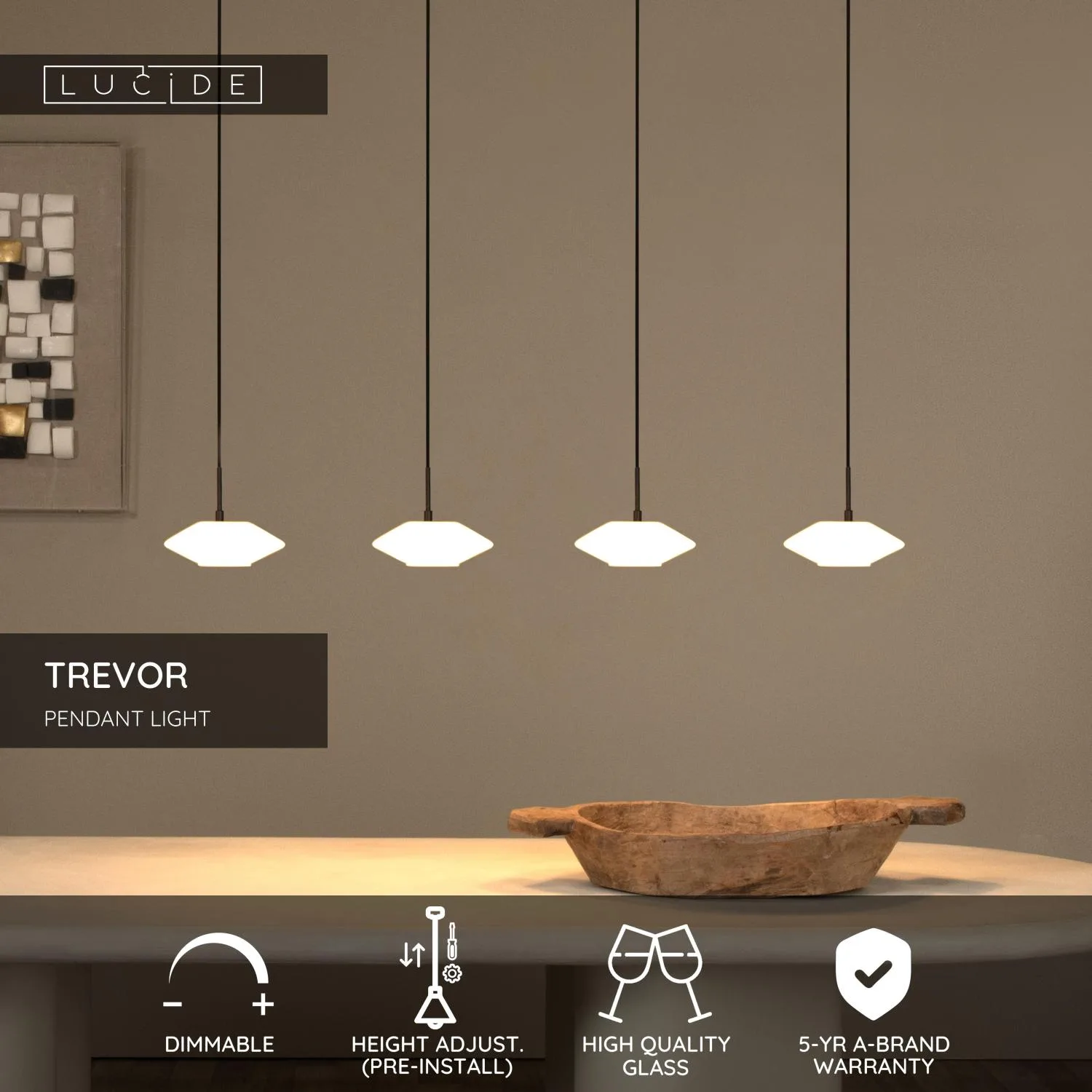 TREVOR – Zavesené svietidlo – 4xG9 – Opál – Obrázok 2