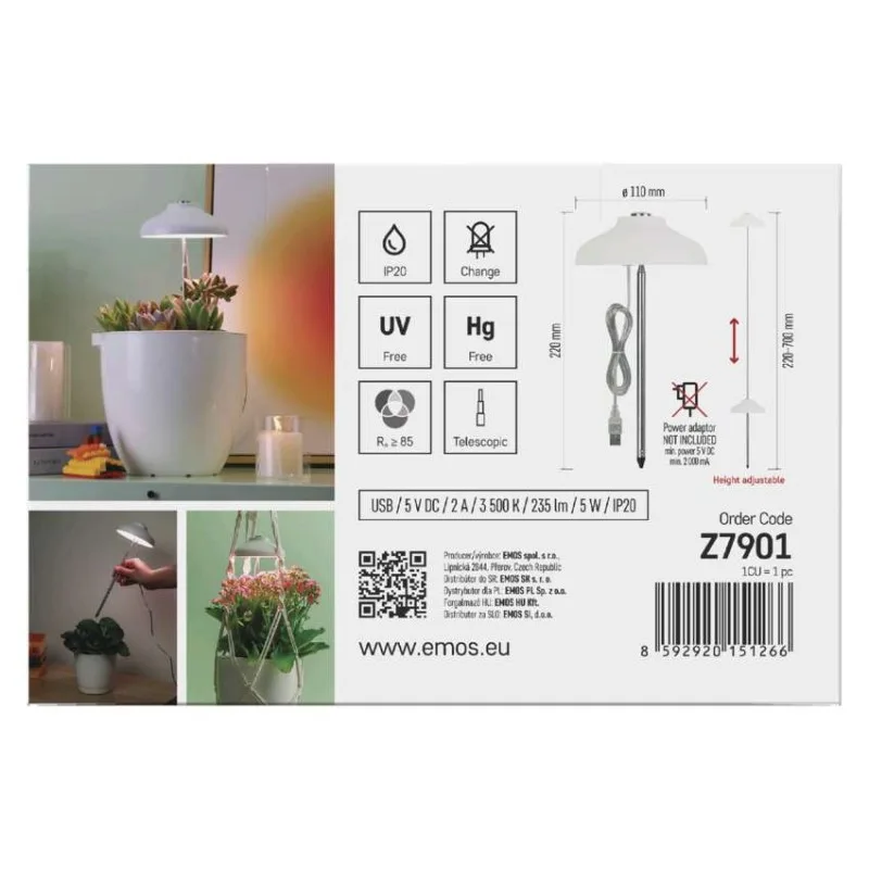LED GROW pestovateľská lampa 5 W, časovač, biela – Obrázok 14