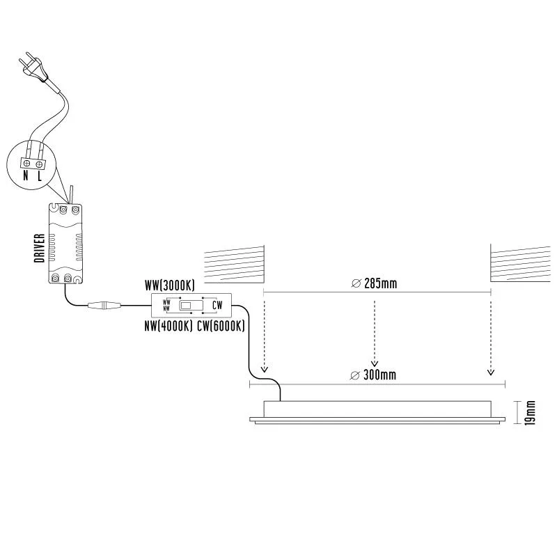LED vsadený panel 24W / PR / SMD / CCT / WH - LPL135 – Obrázok 6