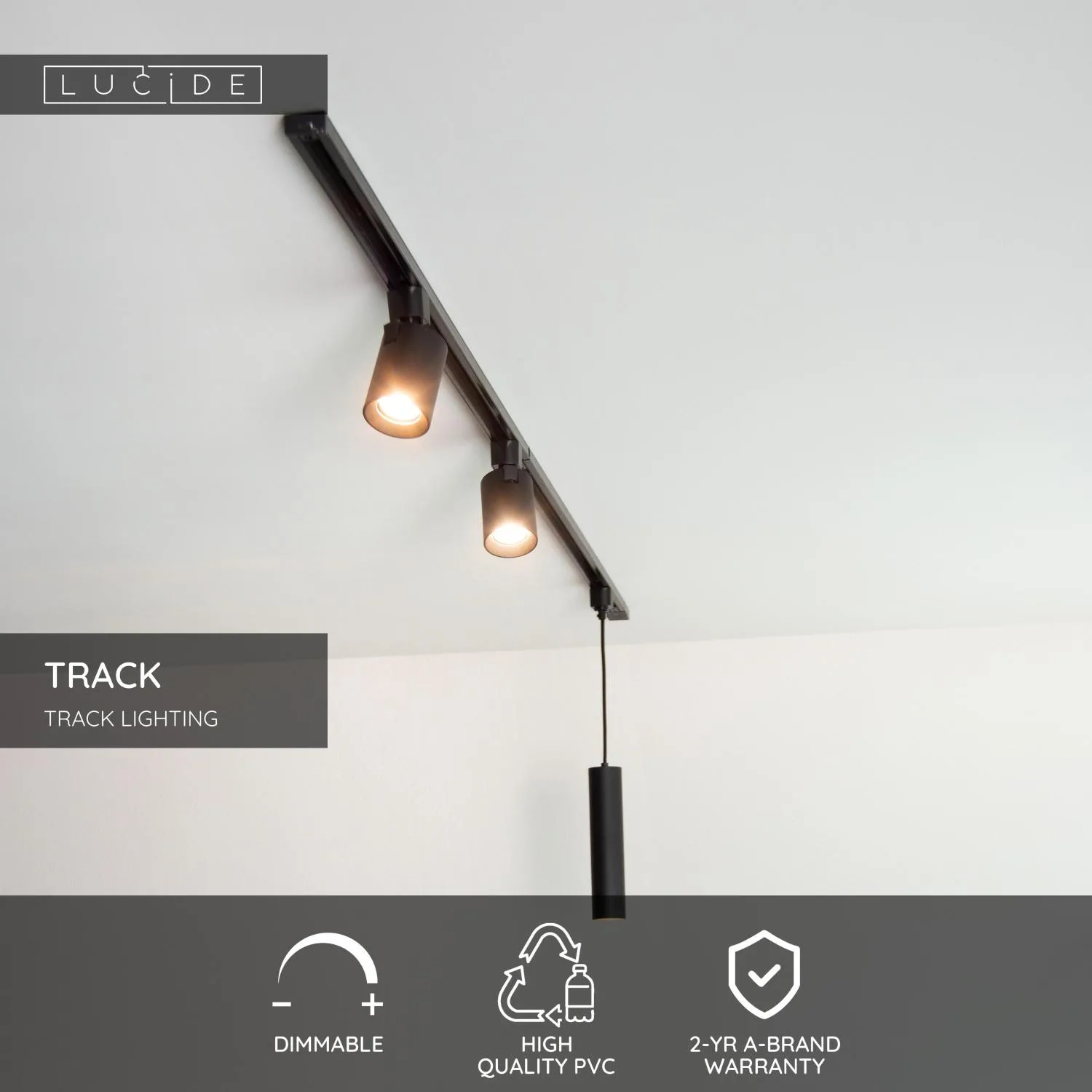 Základná sada TRACK – 1-okruhový systém koľajnicového osvetlenia – 2 metre – čierna – Obrázok 2