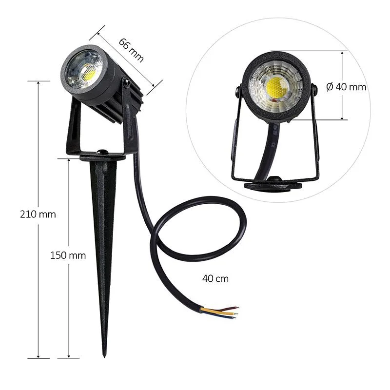 LED záhradné svietidlo 3W / IP67 / 4000K - LGL421 – Obrázok 2