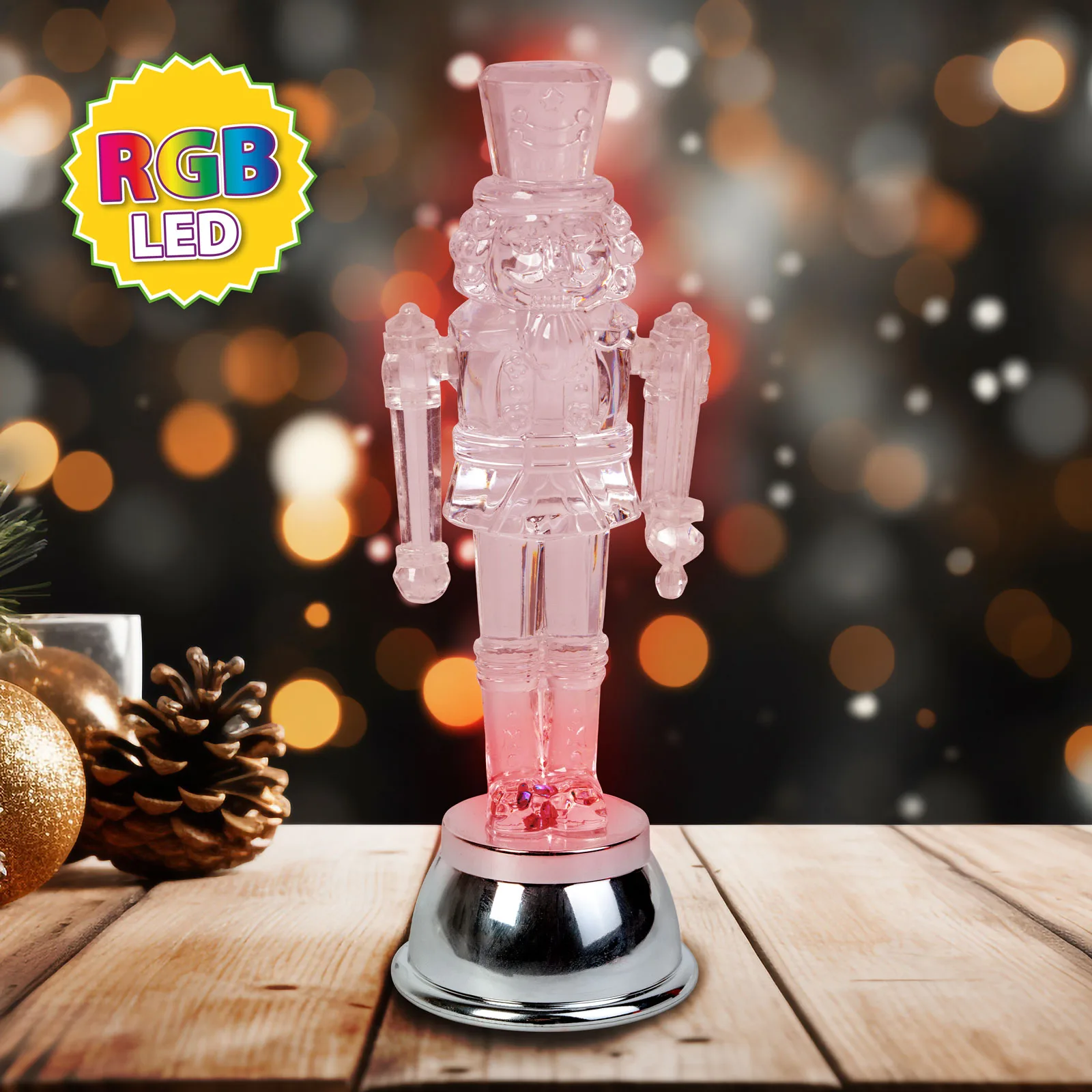 LED dekorácia olovený vojak - RGB LED - 15 x 5 x 5 cm - na batérie