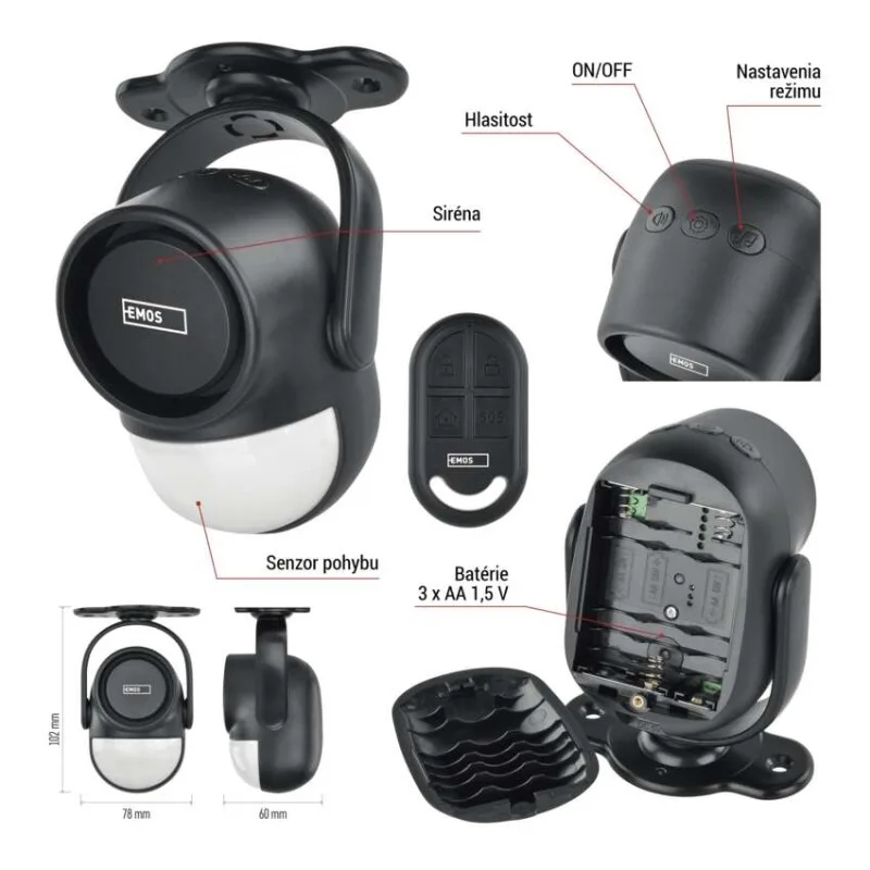 Alarm s pohybovým senzorom EM‑125L PROTECTOR – Obrázok 8