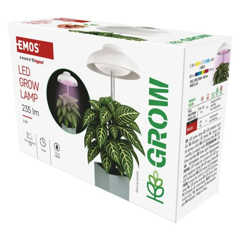 LED GROW pestovateľská lampa 5 W, časovač, biela – Obrázok 4