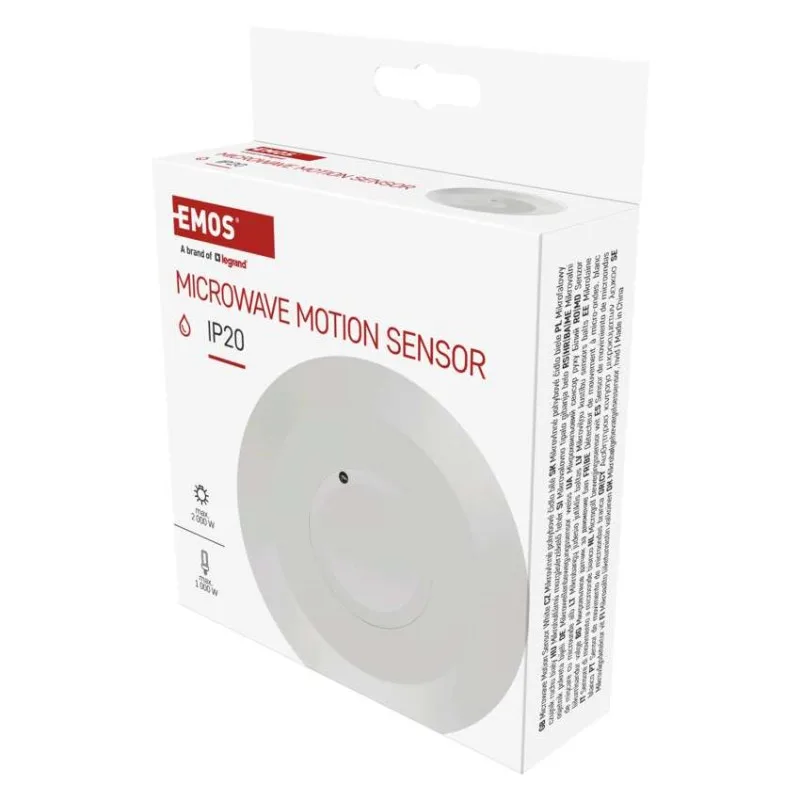 Mikrovlnný senzor (pohybové čidlo) IP20 2000W, biely – Obrázok 13