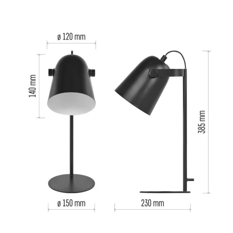 Stolná lampa NINA, čierna – Obrázok 3