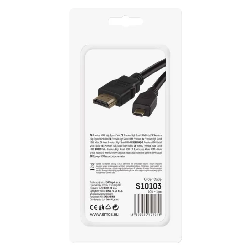 HDMI 2.0 high speed kábel A vidlica – D vidlica 1,5m – Obrázok 5