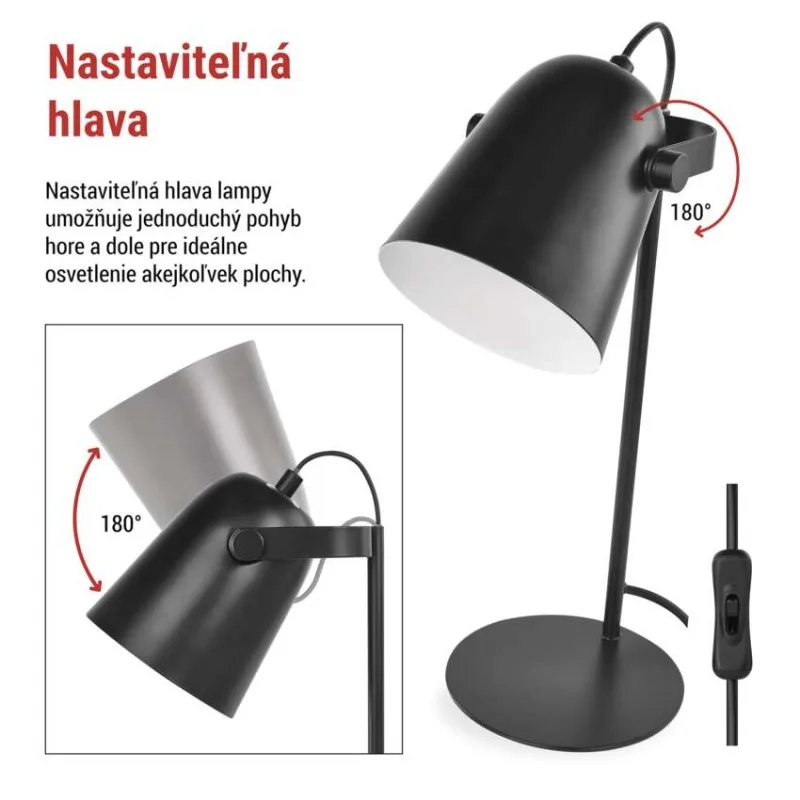 Stolná lampa NINA, čierna – Obrázok 7