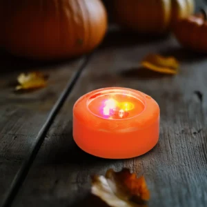 Halloweenske LED náladové osvetlenie - 4 farebné LED - 2 x AAA - oranžová - 77 x 35 mm
