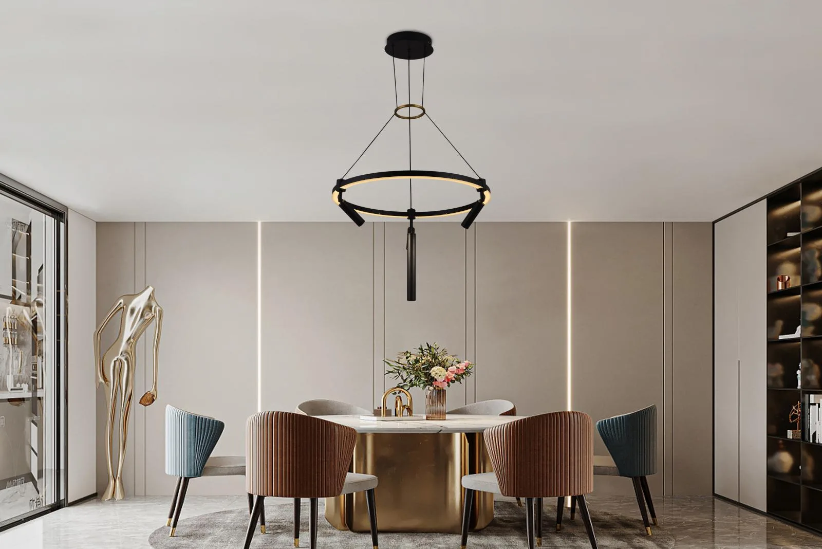 LED závesná lampa na lanku + diaľkový ovládač 85W - J7303/B – Obrázok 12