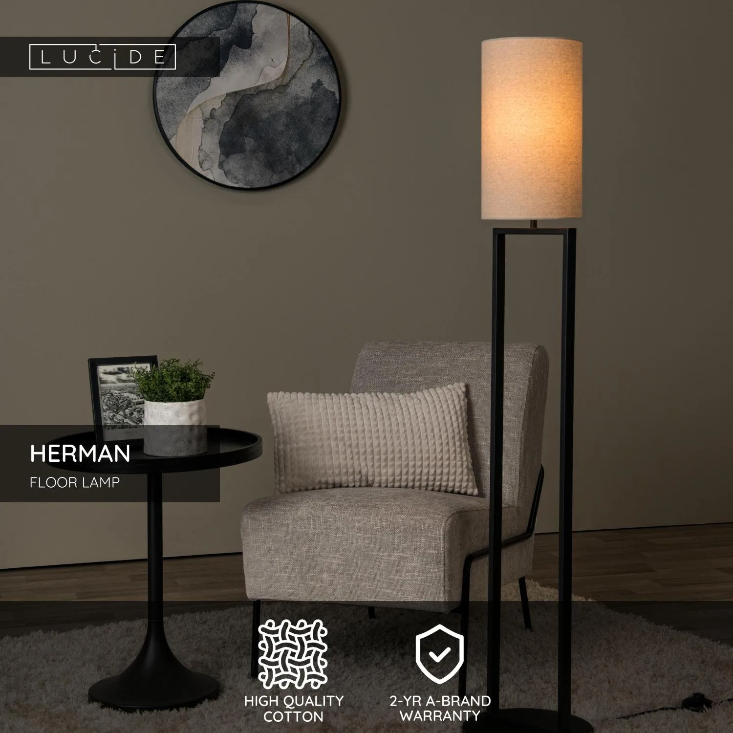 HERMAN – Stojaca lampa – Ø 26 cm – 1xE27 – Obrázok 8