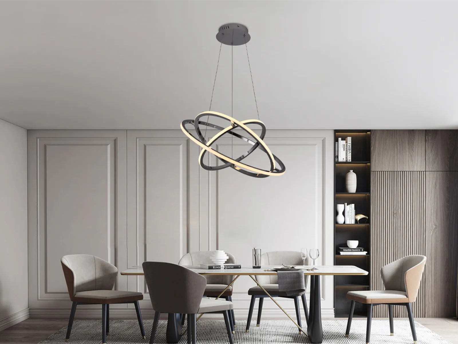 LED závesné svietidlo na lanku + diaľkový ovládač 105W - J4350/CH – Obrázok 6