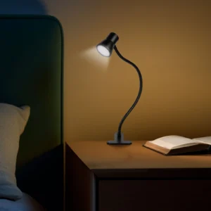 Flexibilná stolná lampa - s klipom - USB - nastaviteľný jas a farebná teplota LED - kov