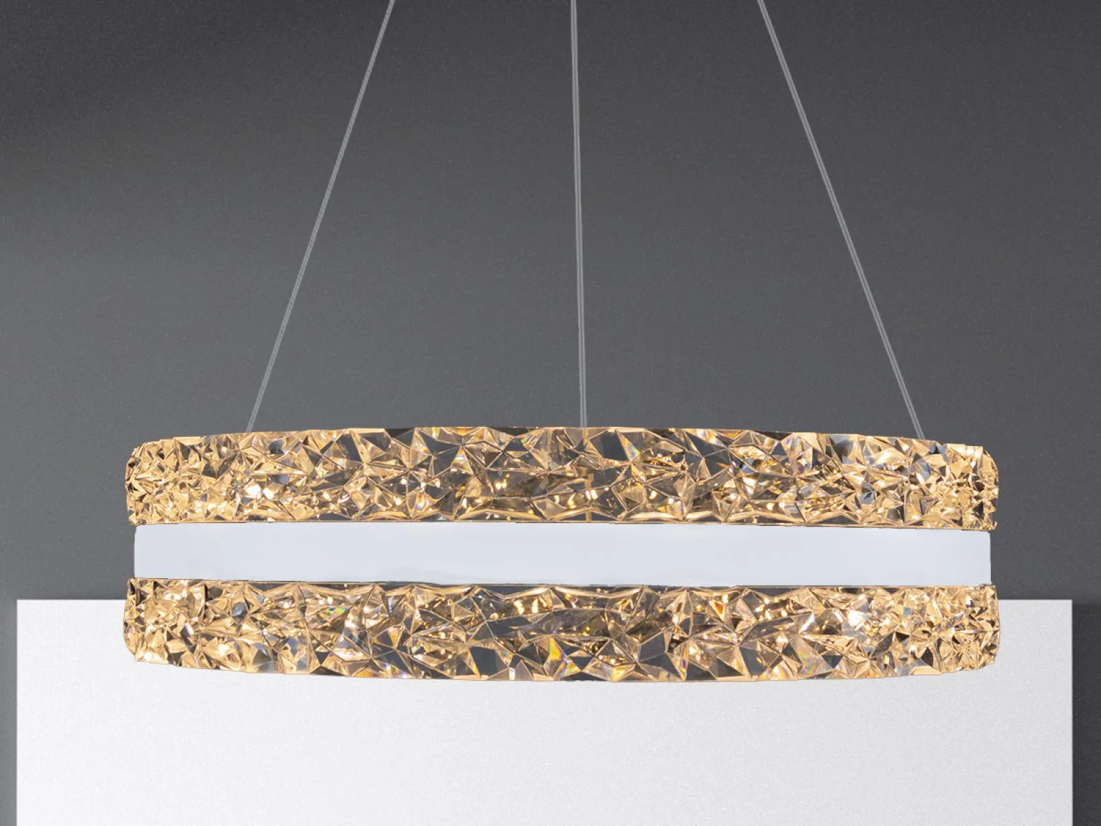 LED luxusné závesné krištáľové svietidlo s diaľkovým ovládačom 80W - TA2303/W – Obrázok 8