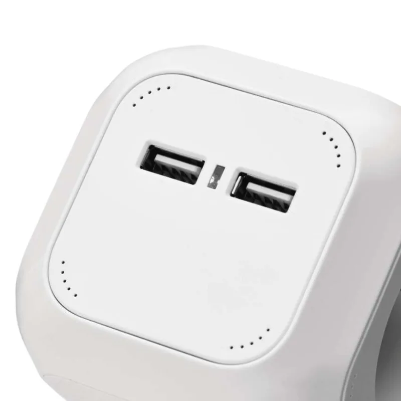 Predlžovací kábel - kocka 1,9 m / 4 zásuvky / biely / PVC / s USB / 1 mm2 – Obrázok 9