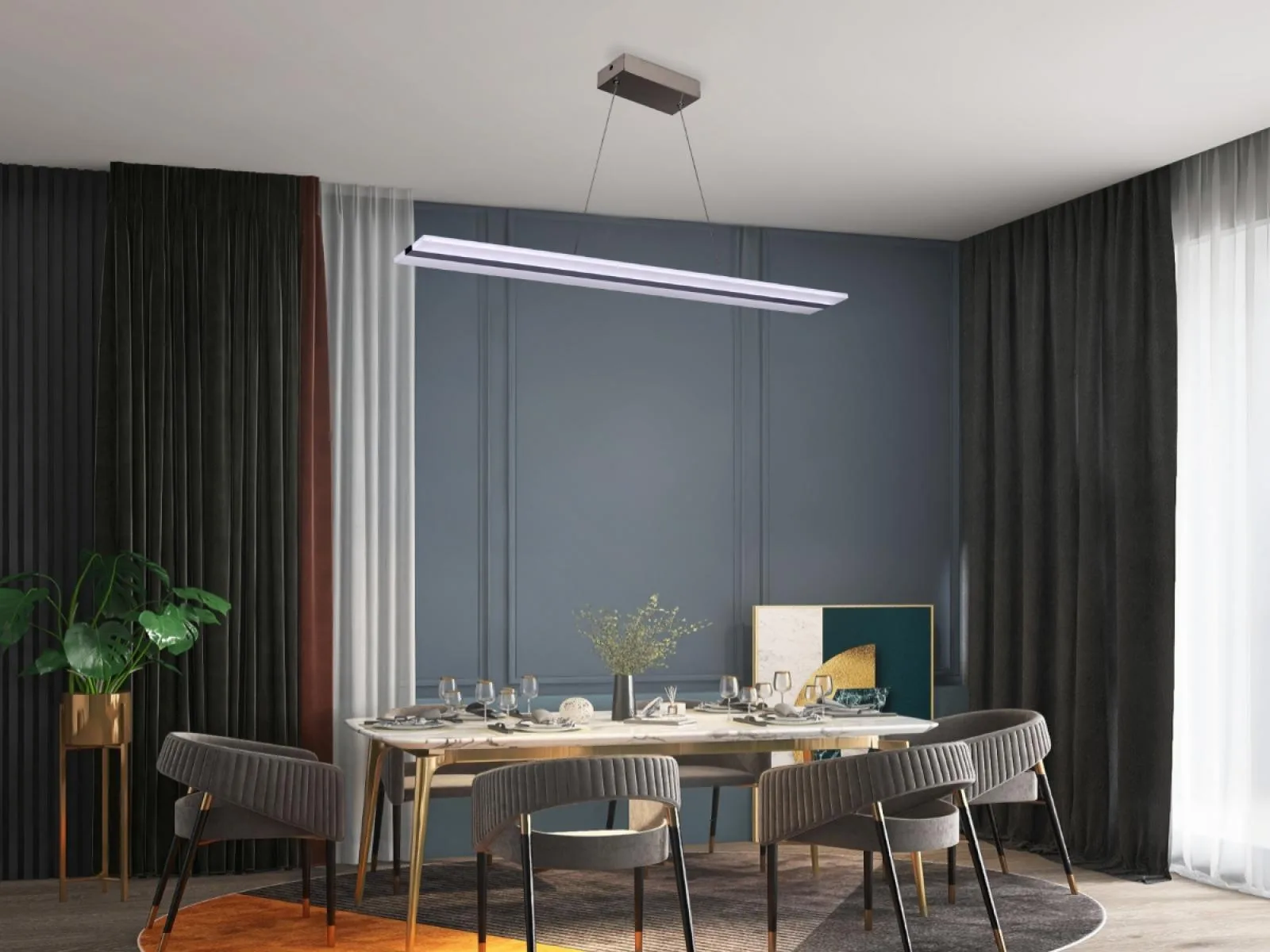 LED visiace svietidlo + diaľkový ovládač 50W - J4304/CH – Obrázok 11