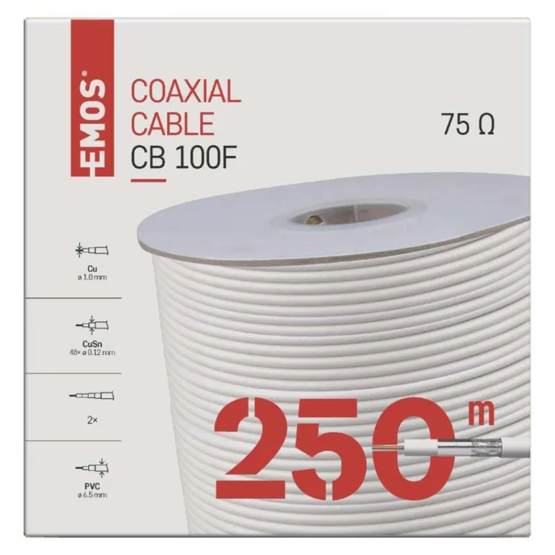 Koaxiálny kábel CB100F, 250m – Obrázok 4