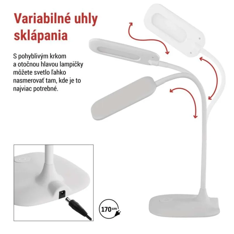 LED stolná lampa STELLA, biela – Obrázok 6