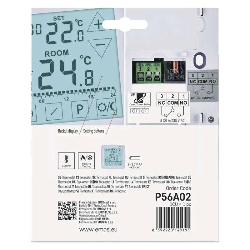 Izbový programovateľný drôtový OpenTherm termostat P56A02 – Obrázok 17