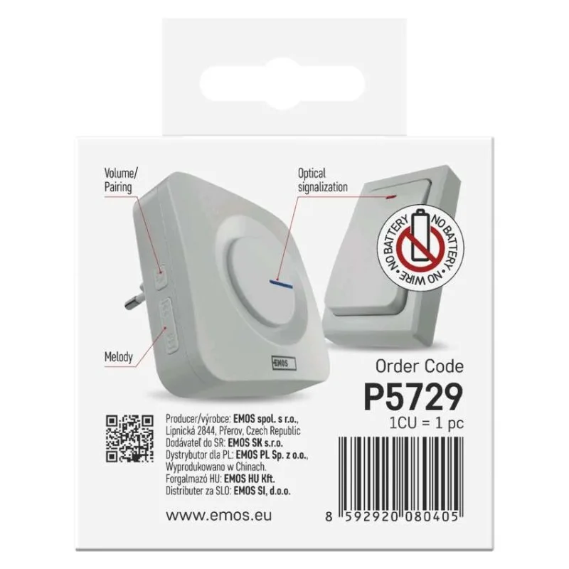 Domový bezdrôtový zvonček bez baterie P5729 do zásuvky – Obrázok 14