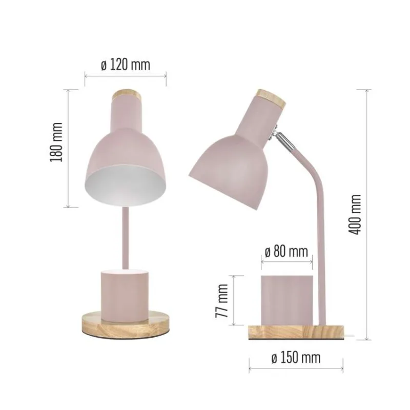 Stolná lampa POPPY, ružová – Obrázok 3