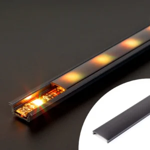 LED hliníkový profilový kryt – čierny – 1000 mm (pre 41011A1)