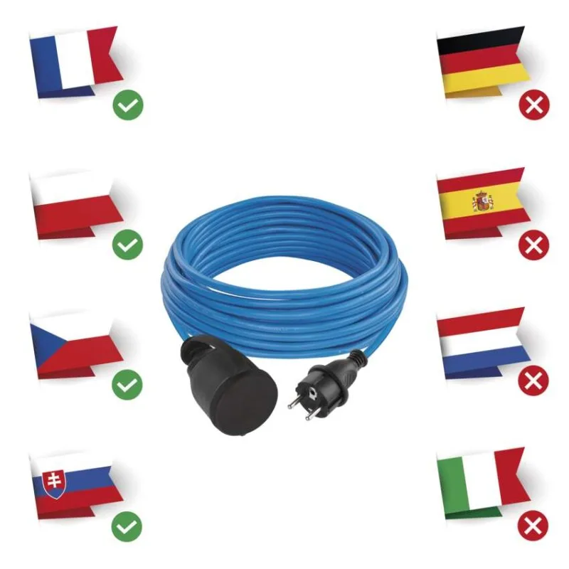 Špeciálny predlžovací kábel 10 m / 1 zásuvka / PVC / 230 V / 1,5 mm2 – Obrázok 4