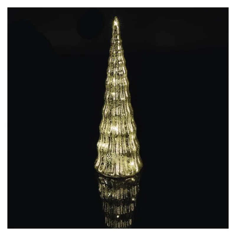 LED vianočný sklenený stromček, 27 cm, 2x CR2032, vnútorný, teplá biela, časovač – Obrázok 11