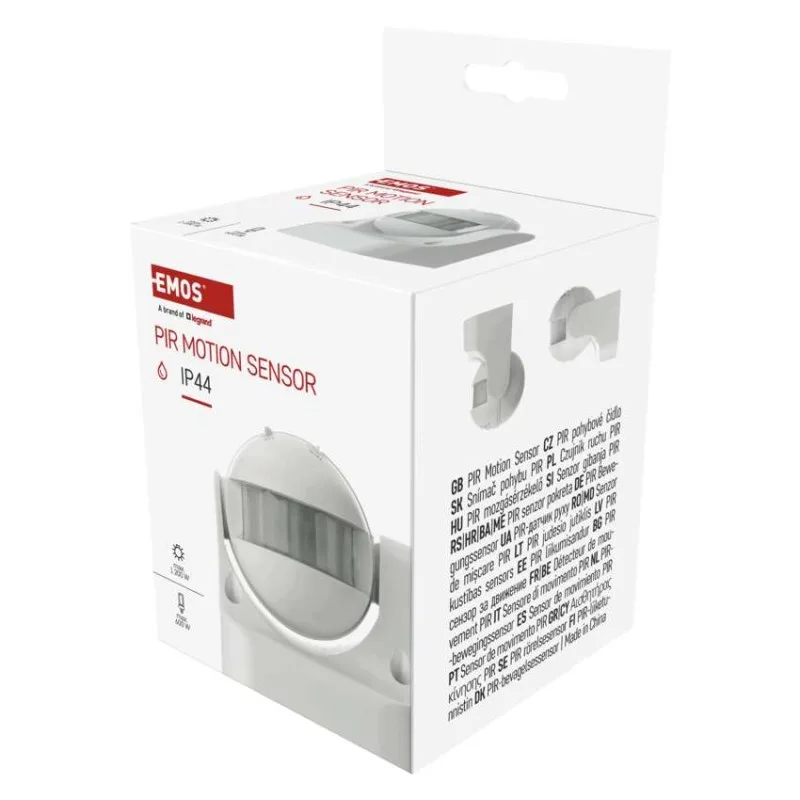 PIR senzor (pohybové čidlo) IP44 1200W, biely – Obrázok 8