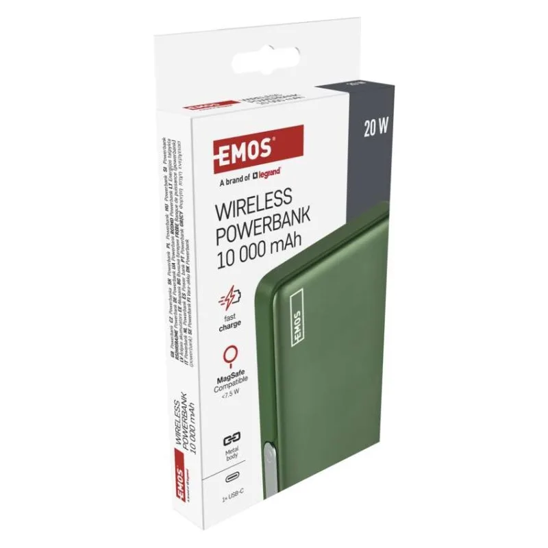 Power bank EMOS WI 1031, 10 000 mAh, 20 W+Wireless, army-green – Obrázok 18