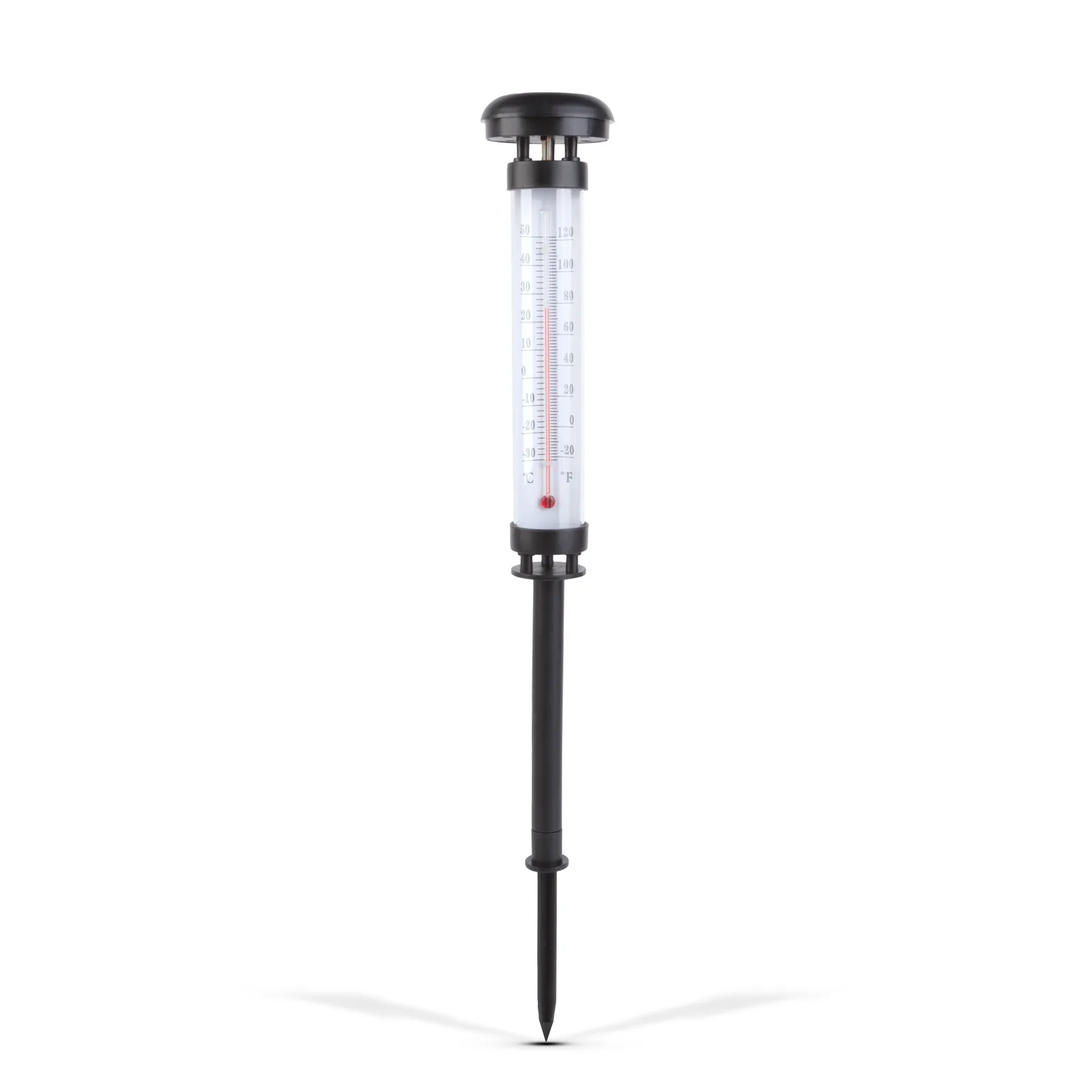 Solárny záhradný teplomer - studená biela LED - 6,3 x 44,5 cm – Obrázok 2