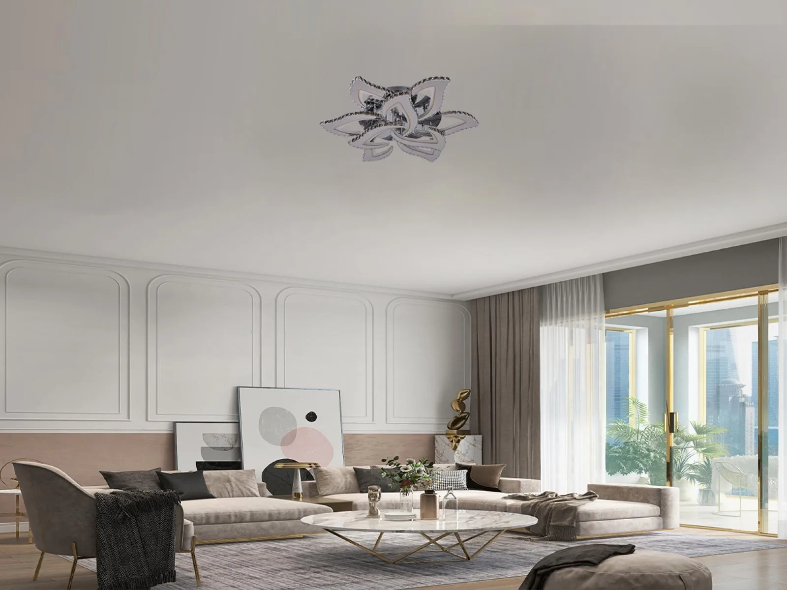 LED stropný luster + diaľkový ovládač 180W - J3337/CH – Obrázok 2