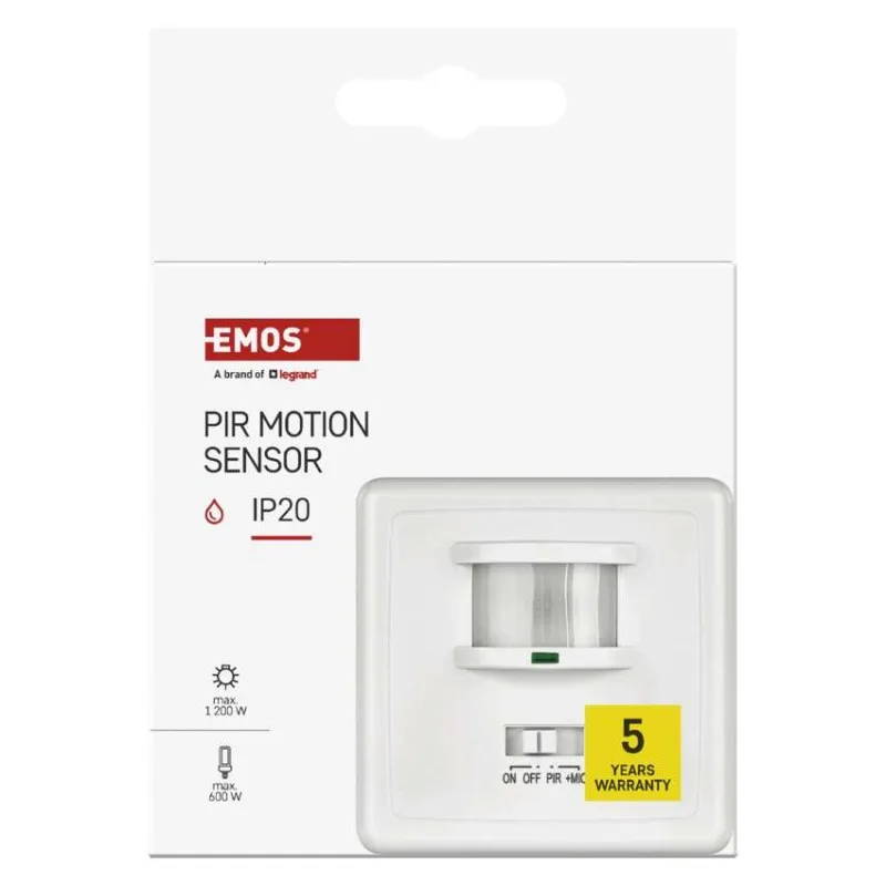 PIR senzor (pohybové čidlo) IP20 1200W, biela – Obrázok 8