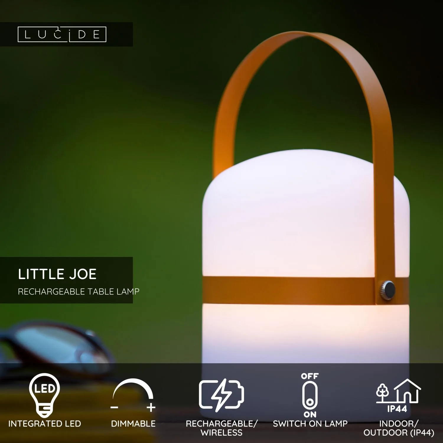 LITTLE JOE – Nabíjateľná stolná lampa pre vnútorné aj vonkajšie použitie – Akumulátor – Ø 10 cm – Stmievateľné LED – 1x0,3 W, 3000 K – IP44 – Obrázok 12