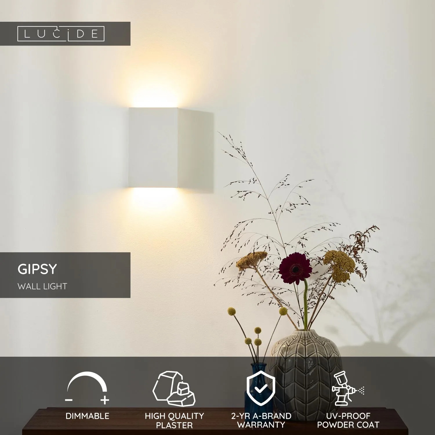 GIPSY – Nástenné svietidlo – 1xG9 – Biela – Obrázok 3