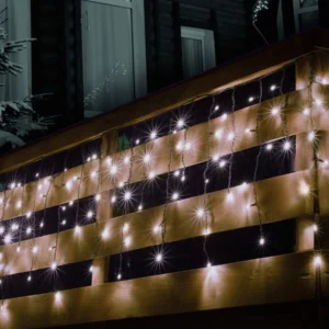 Spojovateľný svetelný záves, 100 LED, biela, na vonkajšie použitie