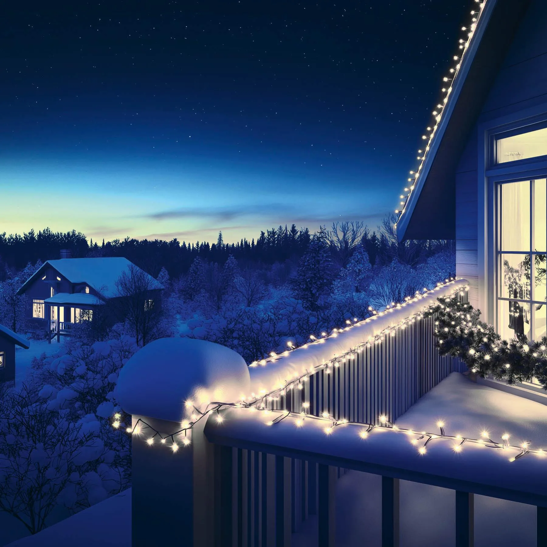Spojovateľný svietiaci reťazec, 200 LED, biely kábel, na vonkajšie použitie