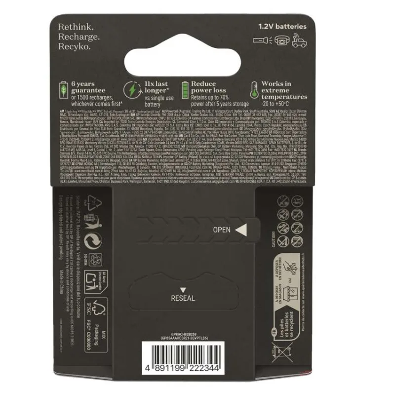 Nabíjacia batéria GP ReCyko Pro Professional (AAA) 6 ks – Obrázok 10