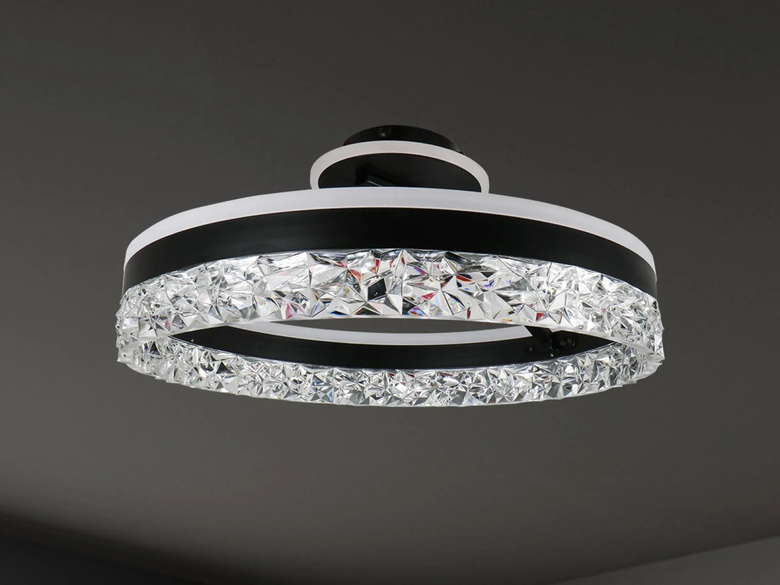 LED luxusné stropné krištáľové svietidlo s diaľkovým ovládačom 85W - TA1306/B
