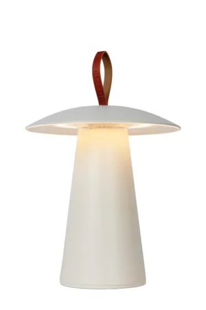 LA DONNA – Nabíjateľná stolná lampa pre interiér aj exteriér – Akumulátor – Ø 19,7 cm – 3-stupňové stmievanie LED – 1x2 W, 2700 K – IP54 – Biela
