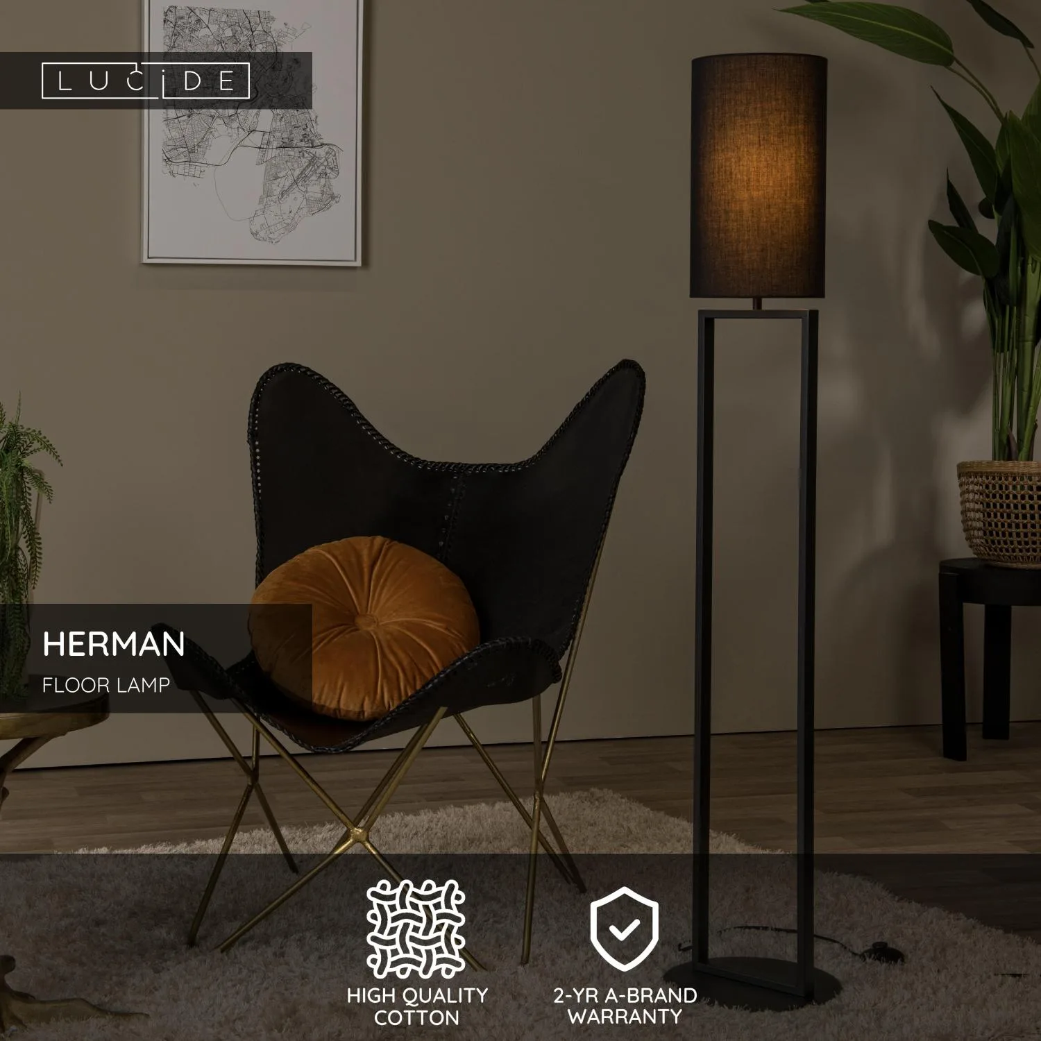 HERMAN – Stojaca lampa – Ø 26 cm – 1xE27 – Obrázok 3