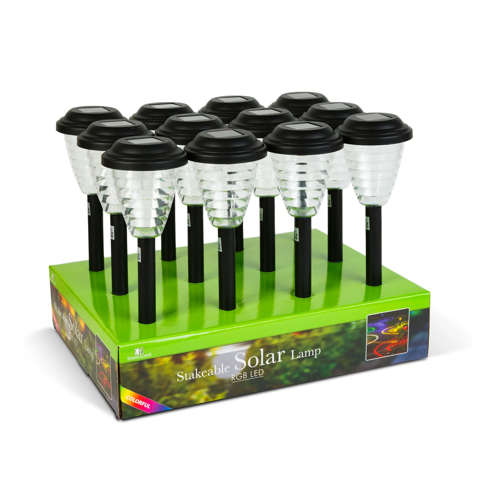 Zapichovacia solárna lampa – RGB LED – 9 x 36 cm – meniace farbu – Obrázok 4