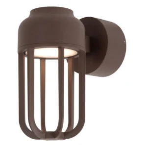 WELLS – Nástenné svietidlo pre interiér/exteriér – Ø 10 cm – LED – 1x8 W, 2700 K – IP54 – hrdzavohnedá | Essential