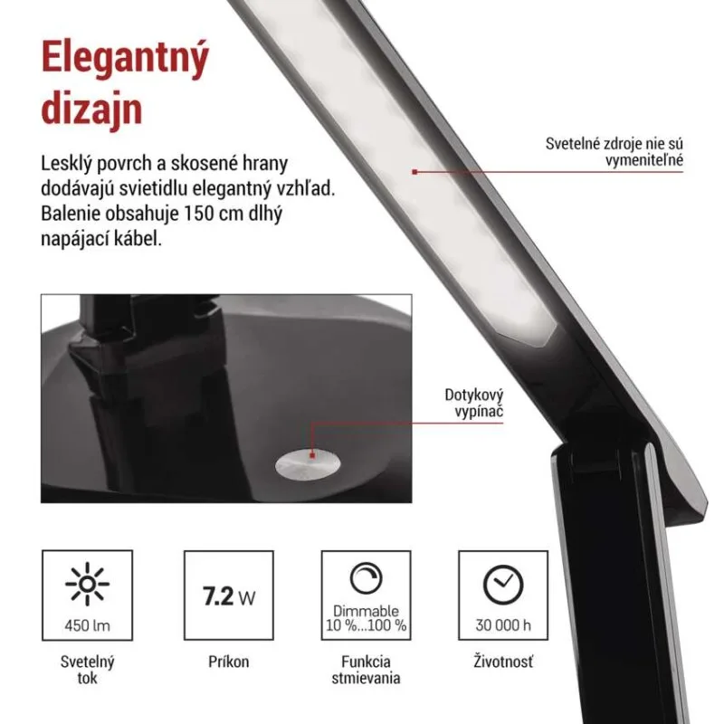 LED stolná lampa CHASE, čierna – Obrázok 6