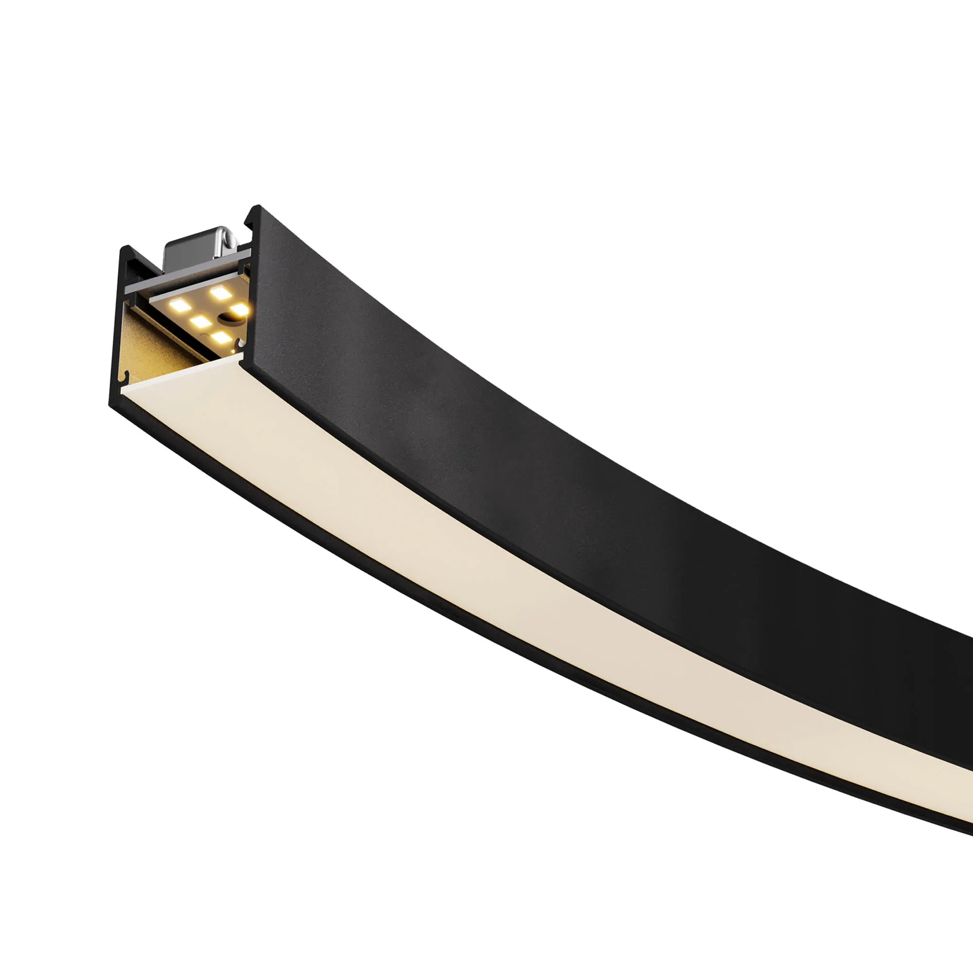 XFREE S CURVED 4000mm 45dgr SURF./SUSP. LIGHT FITTING 60W 48V DC CRI.90 IP40 100dgr 2356mm