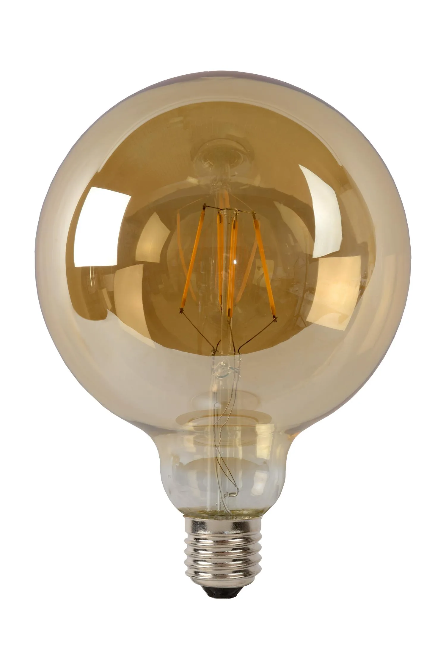 G125 - Žiarovka s vláknom - Ø 12,5 cm - LED tlmená. - E27 - 1x8W 2700K - jantárová – Obrázok 2