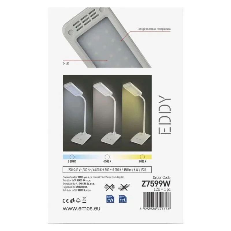 LED stolná lampa Eddy, biela – Obrázok 10