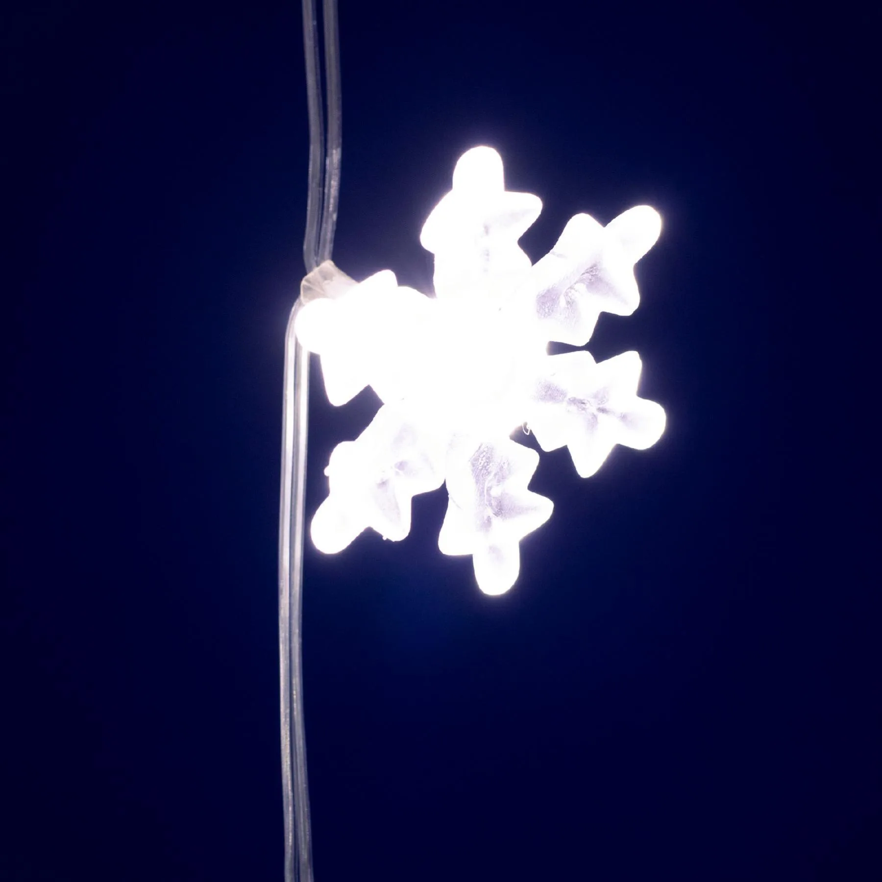 LED svietiaci záves snehové vločky, teplá biela – Obrázok 3