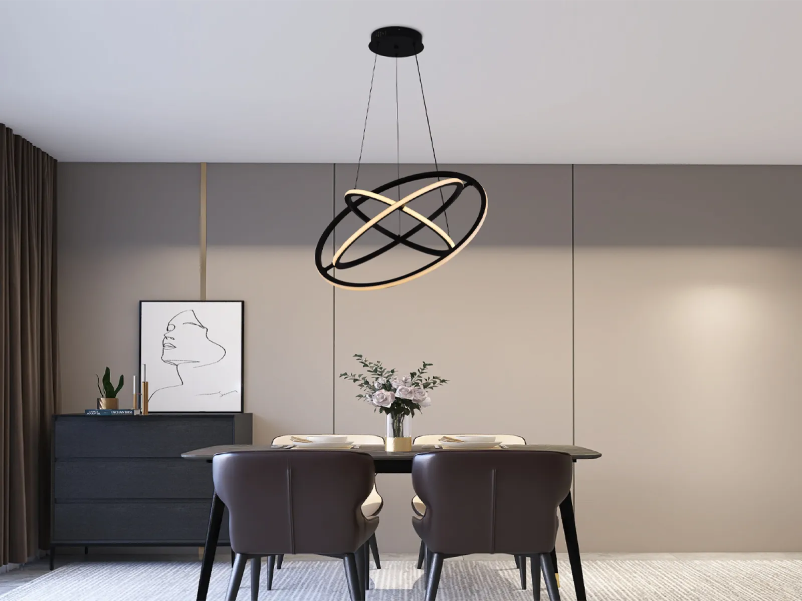 LED závesné svietidlo na lanku + diaľkový ovládač 105W - J4350/B – Obrázok 8