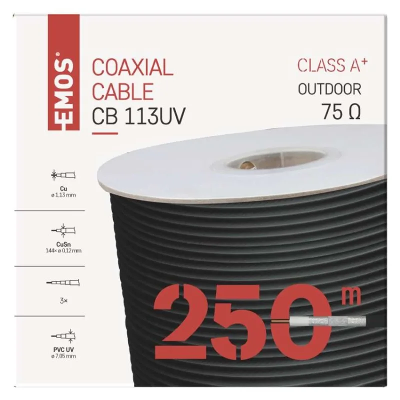 Koaxiálny kábel CB113UV, 250m – Obrázok 5